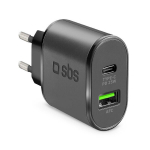 Reisiadapter USB Type C PD 25W + USB