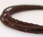 Tekstiilist juhe, keerutatud 3x1,5 mm, pruun, 5m