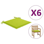 vidaXL aiatooli istmepadjad, 6 tk, erkroheline, 50 x 50 x 3 cm, kangas
