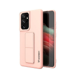 Wozinsky Kickstand Case Silicone Stand Cover for Samsung Galaxy S21 Ultra 5G Pink (Pink)