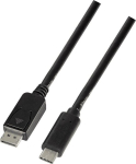Logilink UA0336 kaabel, USB-C DisplayPort 1.2, 3m, 4K2K@60Hz, 32 AWG, must