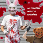 &Otilde;udne karukost&uuml;&uuml;m Halloweeniks, mask, nuga ja veri