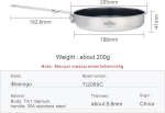 Ibasingo Titan Ti2069c mittenakkuv praepann 18.8 cm (1000 ml) kerge kokkupandava k&auml;epidemega matkapann