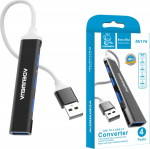 Denmen Du17 Usb 3.0 jaotur, 4 porti, alumiinium, must