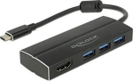 Delock dokkimisjaam 63931, 0.15m, 3x USB 3.0 Type-A, 1x HDMI, 4K 30Hz, HDCP, 3D, must