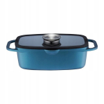 Ambitioni pott kaanega Qualum Basic Azzurro, 6 L, 32x21 cm