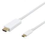 Deltaco USB-C - HDMI, 4K UHD, 3m, valge / USBC-HDMI1031-K