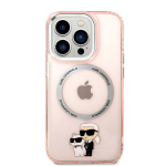 Karl Lagerfeld MagSafe Compatible Case IML Karl and Choupette NFT for iPhone 14 Pro Max Pink