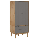 vidaXL riidekapp, pruun ja hall, 76,5 x 53 x 172 cm, m&auml;nnipuit