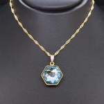 Naiste kaelakee DiamondSky "Amon Ra III (Digital Print Blue)" Swarovski kristallidega