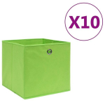 vidaXL mittekootud kangast hoiukastid 10 tk, 28 x 28 x 28 cm, roheline