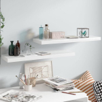 vidaXL seinariiulid, 2 tk, k&otilde;rgl&auml;ikega valge, 80 x 23,5 x 3,8 cm MDF