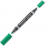 Kahepoolne p&uuml;simarker STAEDTLER LUMOCOLOR DUO, roheline