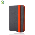 GreenGo Universal 7-8" tahvelarvuti &ouml;koloogilisest nahast raamatu t&uuml;&uuml;pi &uuml;mbris jalusega Must/Oranž