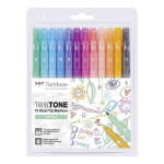 Vildikate komplekt TOMBOW TwinTone Pastels, 12 pastelset v&auml;rvi