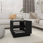 vidaXL kohvilaud, must, 55 x 55 x 43 cm, puitlaastplaat, Juoda