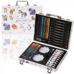 Loominguline (joonistus) komplekt lastele (t&uuml;drukud, poisid) kohvris (pliiatsid, v&auml;rvid, &otilde;lipastellid, kahepoolsed markerid, v&auml;rviraamat)