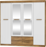 Riidekapp Meblocross Maximus 4D4S, tume tamm/valge