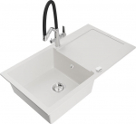 Graniidist k&ouml;&ouml;givalamu Mexen Leo koos segisti ja sifooniga, Valge+Must/Kroom