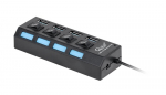 Quer Pro Adapter 3.0 USB Hubs 1 x 4 Black