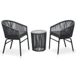 Bistrookomplekt patjadega, 3-osaline, antratsiit, PVC