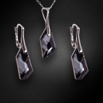 Naiste ehete komplekt &bdquo;Hyperborea (Silver Night)&ldquo; koos Swarovski kristallidega