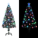 vidaXL kunstkuusk aluse/LED-tuledega 120 cm, 135 oksa, Žalia