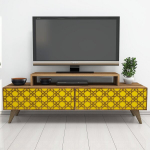 TV-laud Kalune Design 845, 140 cm, pruun/kollane