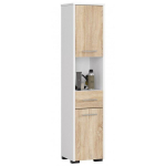 K&otilde;rge vannitoakapp NORE Fin 1781, valge/tamme v&auml;rv