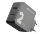 CELLULARLINE CHARGER 2USB 12W 12W BLACK