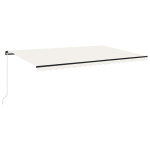 vidaXL k&auml;sitsi sisset&otilde;mmatav varikatus LEDiga, 500 x 300 cm kreemjas