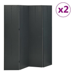 4 paneeliga ruumijagaja 2 tk, antratsiit, 160 x 180 cm, teras, vidaXL, Antracito