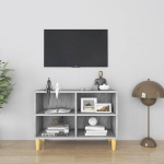 vidaXL puitjalgadega telerikapp, hall Sonoma, 69,5x30x50 cm