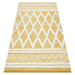 Vaip MOROC Roma 22297 Orgaaniline, EKO SISAL tupsud - kahel tasemel fliis kollane / koor, &uuml;mbert&ouml;&ouml;deldud puuvillane vaip