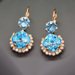 Naiste k&otilde;rvar&otilde;ngad DiamondSky Clarice VI Aquamarine Blue koos Swarovski kristallidega