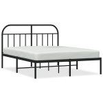 vidaXL metallist voodiraam peatsiga, must, 135x190 cm