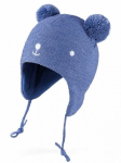 Meriinovillane m&uuml;ts pompoonide ja lipsudega poistele TuTu 3-005740.Blue., 46/50 cm