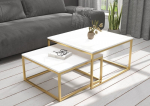 Diivanilaua komplekt Adrk Furniture Kama, valge/kuldne