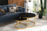 Diivanilaua komplekt Adrk Furniture Okin, must/kuldne