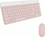 Logitech MK470 Slim Combo keyboard and compact wireless, ultra silent, 2.4 GHz USB, Plug N 'Play, for Windows - Rose