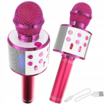 K&otilde;lariga karaokemikrofon, roosa
