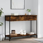 vidaXL konsoollaud, suitsutatud tamm, 100 x 34,5 x 75 cm, tehispuit