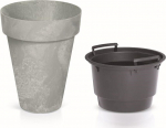 Lillepott Prosperplast Cube Slim Beton Effect DCUS355E-422U, betoonv&auml;rvi