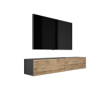 TV -kaapin roikkuva 170 CM Matt Black/Wotan tamm