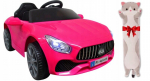 Elektriauto Bmw B3 R-sport, roosa ja pl&uuml;&uuml;sist padi Cat, 50 cm