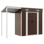 vidaXL aiakuur pikendatud katusega, pruun, 277 x 110,5 x 181 cm, teras