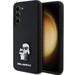 Samsung Galaxy S23 - must Karl Lagerfeldi silikoonist Karl&Choupette metallist n&ouml;&ouml;bikujuline &uuml;mbris
