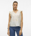 Vero Moda naiste top 10303762*03, valge/kollane