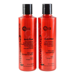 Brasiilia loodusliku v&otilde;lu Anti-Frizz &scaron;ampoon + palsamikomplekt, mis ennetab juuste kahusust ja lokkisust, 2x236ml