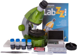 Mikroskoop lastele Levenhuk LabZZ M101 Lime, 40x-640x, koos katsekomplektiga